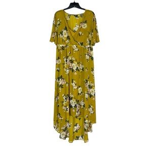 Torrid Floral V-Neck Maxi Dress - Yellow